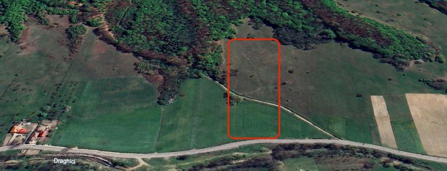 Teren la padure, panoramic dealuri si paduri, curent si asfalt - 13