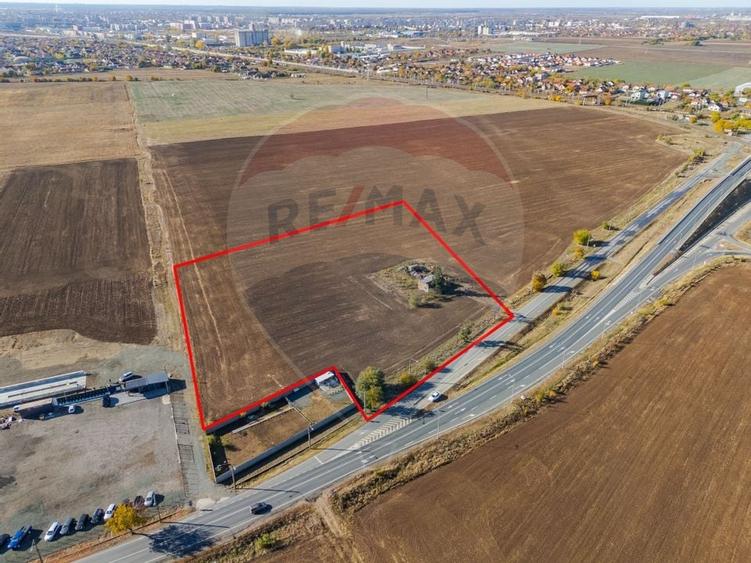 Teren intravilan 13.482 mp pe Centura Nord Arad, front 188 m - 1