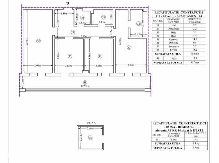 Apartament 3 camere 87 mp, bloc nou, Pacurari, etaj intermediar - 6