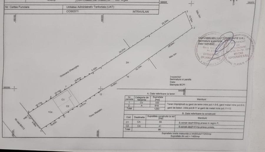 Mioveni - Cosesti - stradal, IDEAL  LOCUINTA/SPATIU COMERCIAL - teren 1250 mp - 8