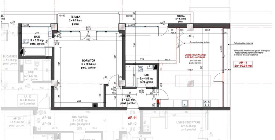Apartament cu 3 camere în Plopilor