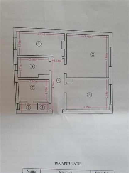 Apartament cu 3 camere decomandat în Miroslava