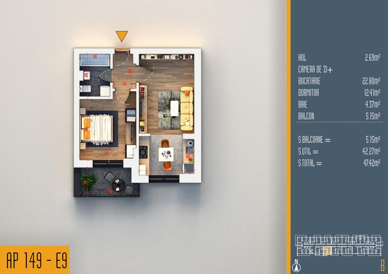 Neofort 84- Studio modern ideal pentru investitie, bloc nou Pallady, - 11