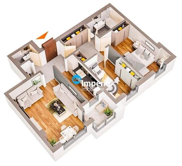 Proiect Deosebit, Apartament 3 camere D, 2 bai, zona Dacia- Pacurari - 9