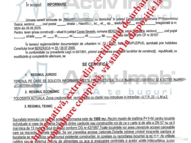 TEREN INTRAVILAN S-1500mp - Berzasca, jud. CS - 3