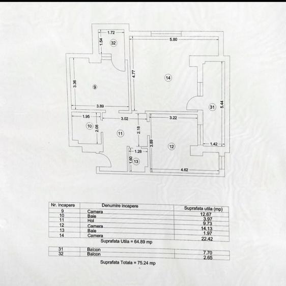 Apartament cu 3 camere decomandat în Palazu Mare