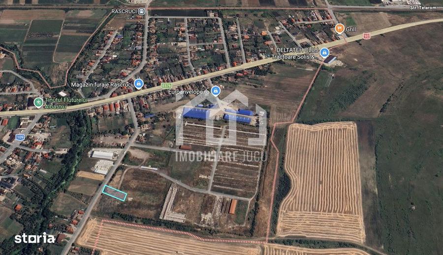 Teren 900 mp Rascruci | PUZ | 2 fronturi | Utilita?i | 45.000 - 2