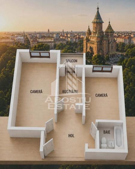 Apartment cu 2 camere, de vanzare, zona Soarelui, Timisoara - 1