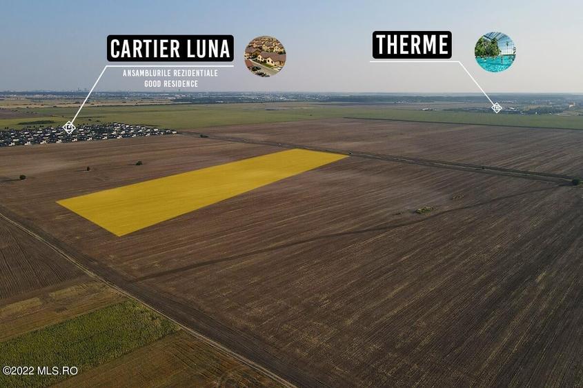 Balotesti - Cartier Luna, teren cu utilitati 27840 mp, deschidere 57 m - 9