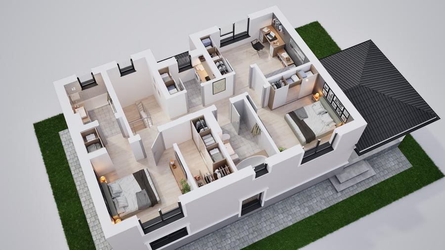 Locuință single 136 mp – compartimentare eficientă și design practic - 10