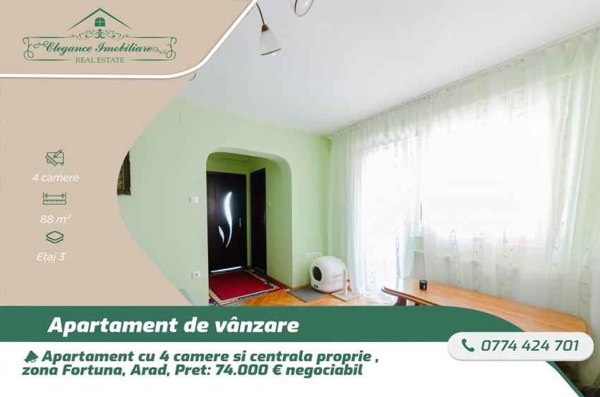 Apartament cu 4 camere,zona Fortuna, Arad - 1