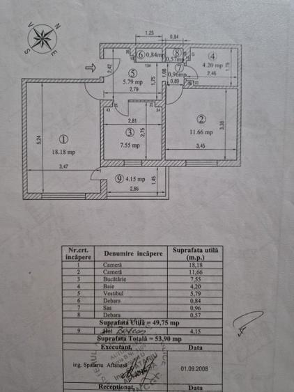 3 min Piata Alba Iulia - 2 camere decomandat - 1