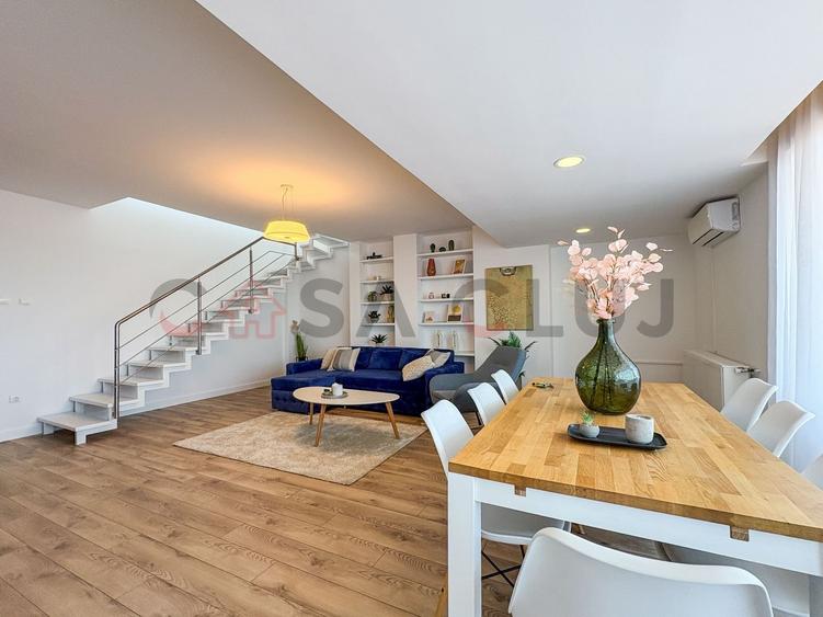 Penthouse cu 5 camere semidecomandat, mobilat în Bună Ziua