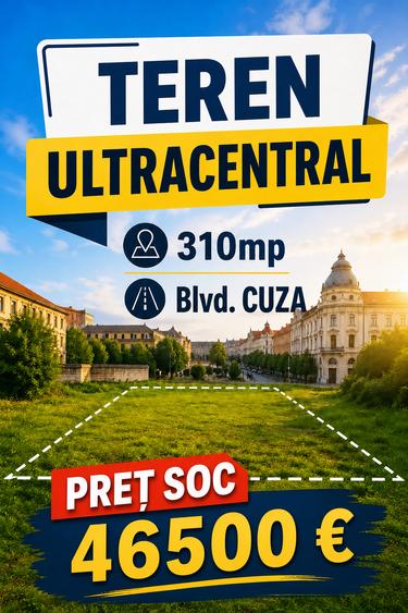 Teren Construcții intravilan de 290 mp, în Ultracentral