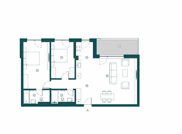 Paltim, perfect investitie-apartament cu parcare si  spatiu depozitare - 2
