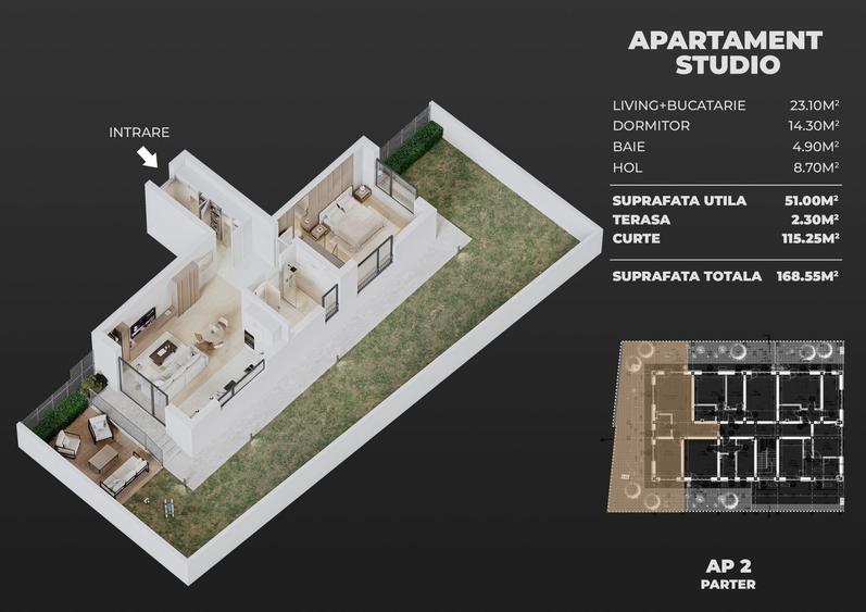 2cam.studio dec+curte+parcare, semicentral Popesti-Leordeni - 2