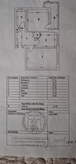 CET , 2 camere decomandat etaj 1 - 8