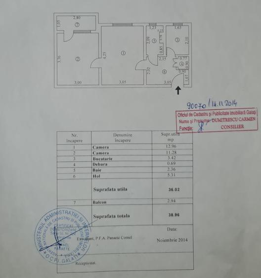 Vanzare apartament 2 camere in Galati, Micro 19, etaj 2, liber - 12