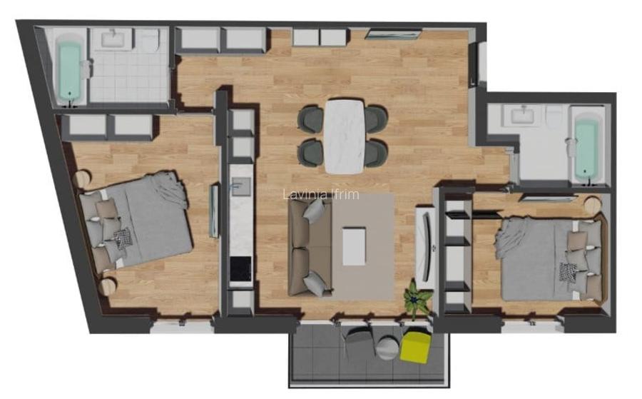 Apartament 3 camere, 2 bai, etaj intermediar, zona Vivo Apartament 3 camere, 2 bai, etaj intermediar, zona Vivo