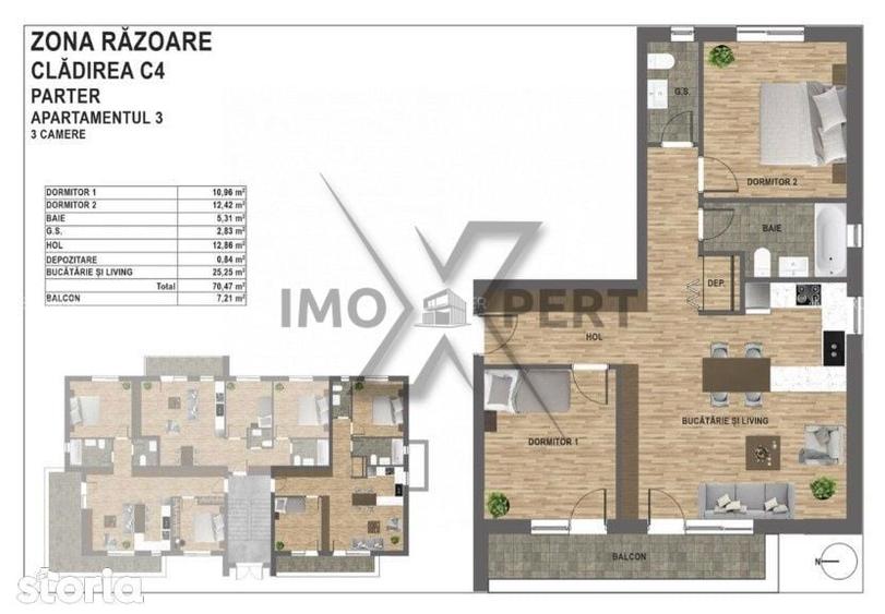 Apartament 3 camere, orientare sud bloc nou zona Vivo Mall - 1