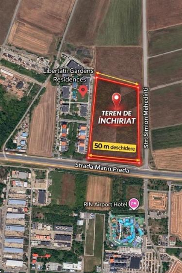 Teren de inchiriat 9810mp, situat la strada asfaltata  Marin Preda - 1
