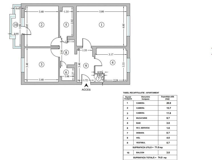 Apartament 3 Camere de Design Bloc Smart & Verde (M57, Panait Cerna) - 1