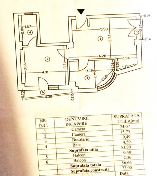 Apartament cu 2 camere semidecomandat, mobilat în Domenii