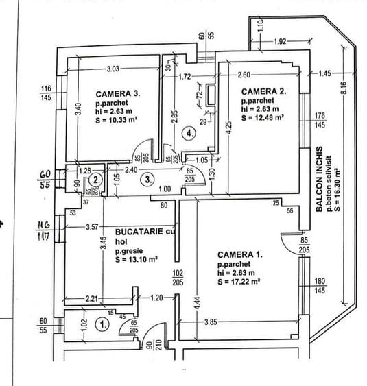 Apartament 3 camere Tudor etaj 2 cu balcon 16 mp zona Fortuna - 6