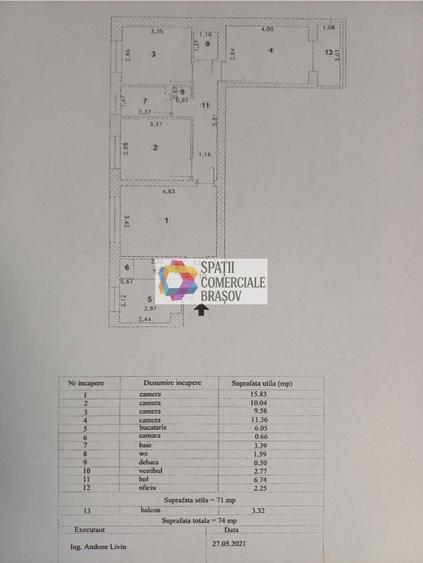 Apartament cu 4 camere decomandat, mobilat în Centrul Civic