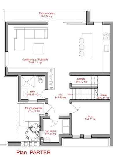 Duplex cu 5 camere si teren de 372mp - 3