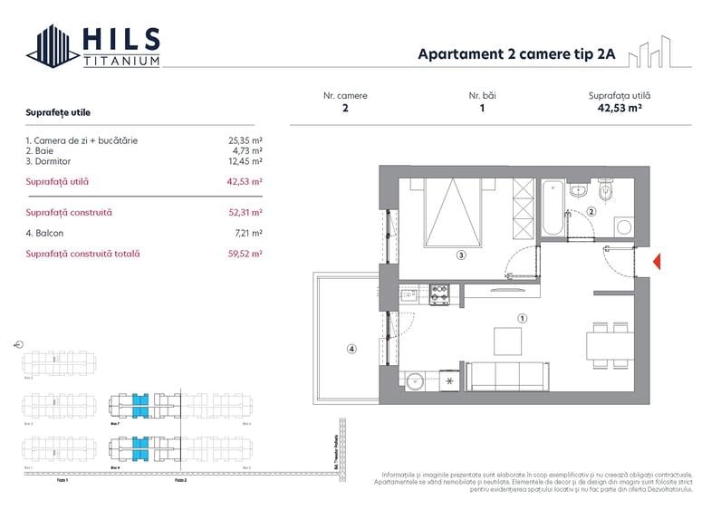 Apartament 2 camere  HILS Titanium faza 2 | Tip 2A | - 2