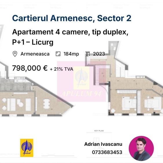 Apartament cu 4 camere decomandat în Armeneasca — fotografia 1