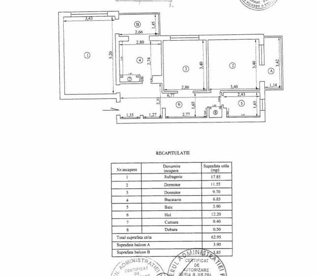 Apartament 3 camere confort 1 decomandat, Dorobantilor, etaj 3 - 9
