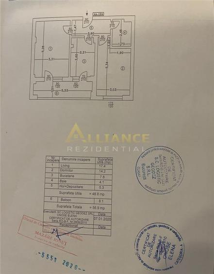 Apartament cu 2 camere decomandat în Berceni