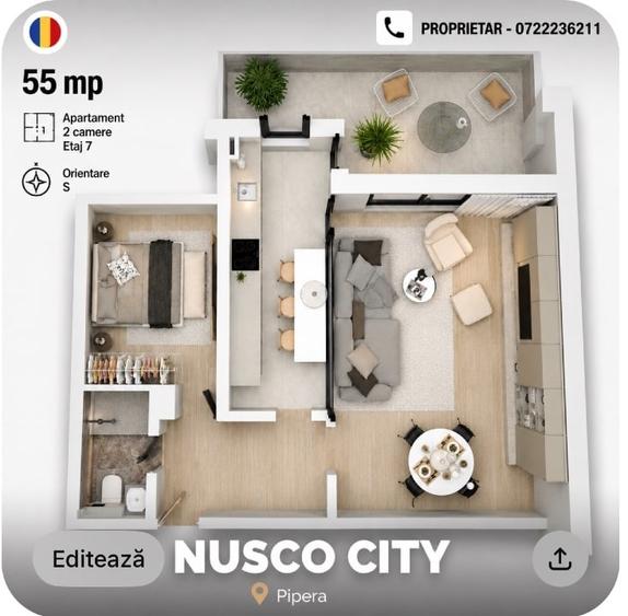 Apartament cu 2 camere decomandat în Aviației