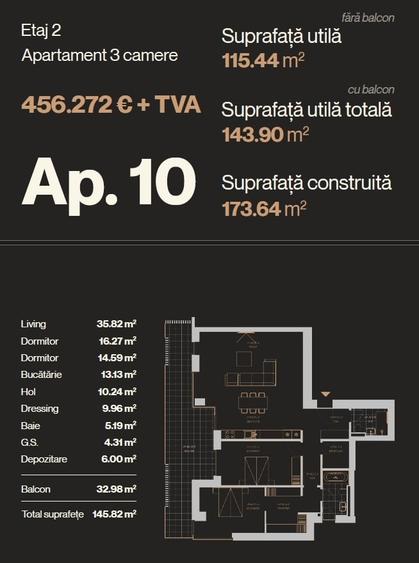 Iancu Nicolae | Apartament 3 camere 143 mp- Imobil Boutique | Predare Septembrie - 2
