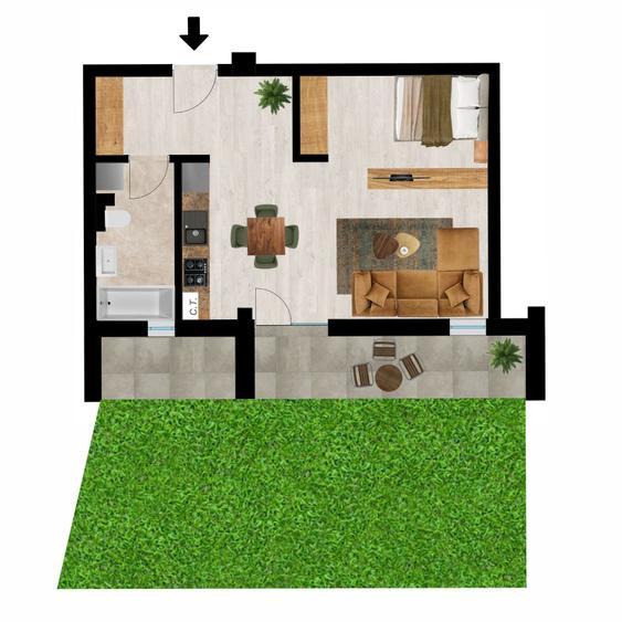 Apartament cu 2 camere semidecomandat în Aradului — fotografia 3
