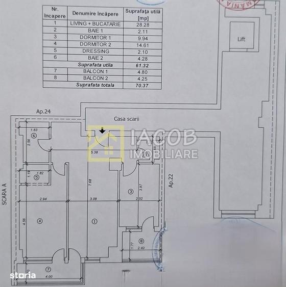 Apartament cu 3 camere semidecomandat, mobilat în Nord
