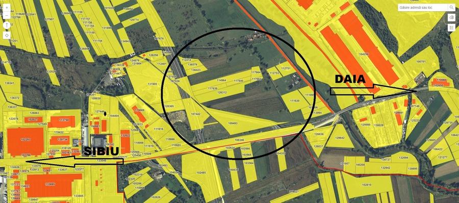 Teren intravilan 18.400 mp langa A1 * Zona Industriala Est Sibiu - 2