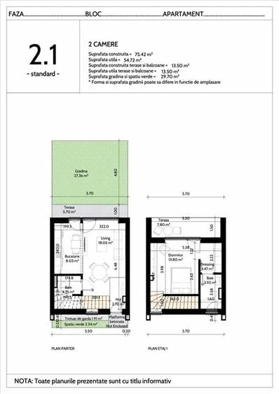 Apartament 2 camere cu gradina Pipera Plaza - 16