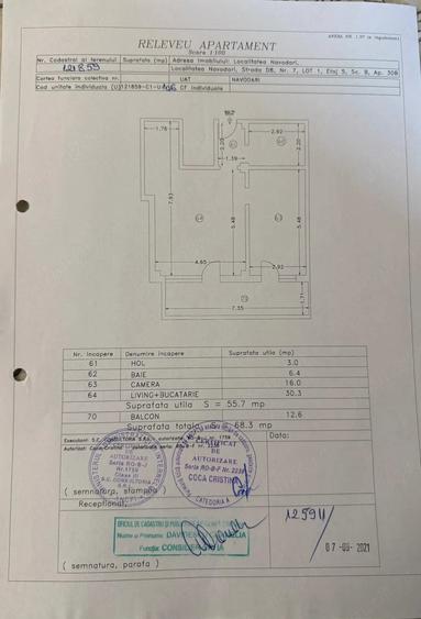 Apartament cu 2 camere semidecomandat în Central