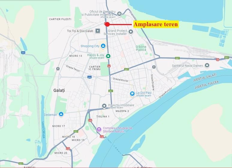 Teren Construcții intravilan de 4338 mp, în Bd. Coșbuc