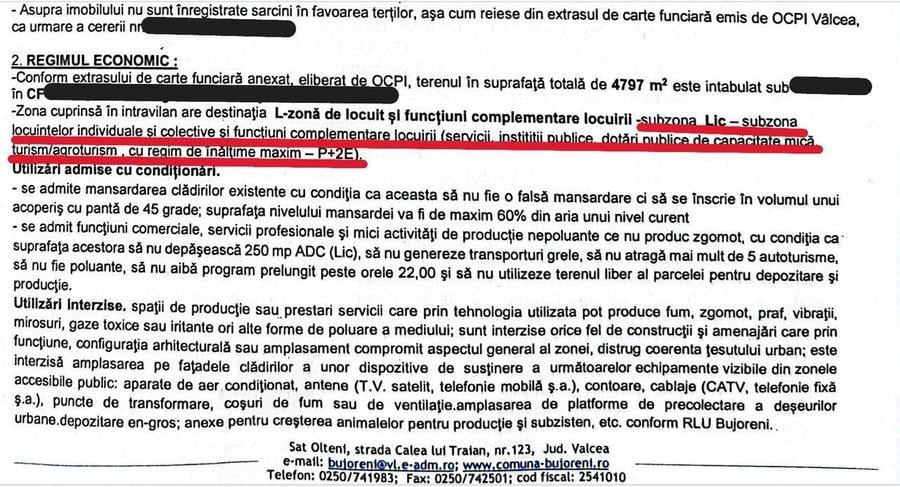 Teren intravilan 4.797 mp Bujoreni (Lazaresti) zona Lic, P+2E - 2