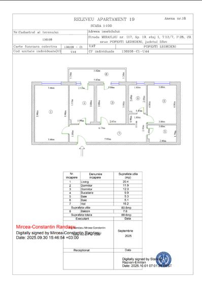 Apartament 2 camere decomandat • Terasă 26 mp • Metalurgiei • 78,5 mp total - 1