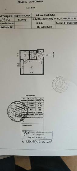 Proprietar vand garsoniera, 17 mp, Theodor Pallady, vis-a-vis Metrou 1 decembrie - 7