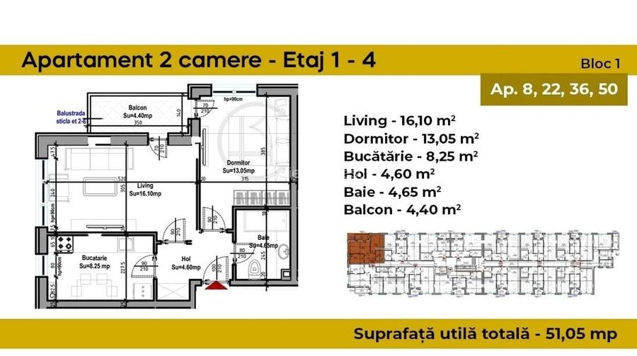 Apartament 2 Camere Sector 4 Zona Grand Arena 51.05Mp Apartament 2 Camere Sector 4 Zona Grand Arena 51.05Mp