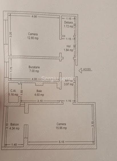 Vand apartament 2 camere decomandat cu centrala proaspat renovat complet Vand apartament 2 camere decomandat cu centrala proaspat renovat complet