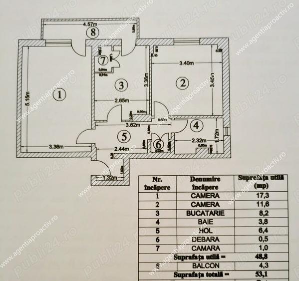 Apartament 2 camere Mazepa 2 – etaj 3/8, vedere către Dunăre - 7