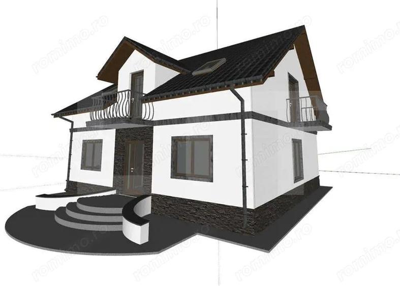 Proiect casa cu mansarda, 148 mp utili, teren 514 mp Tulbureni - 1