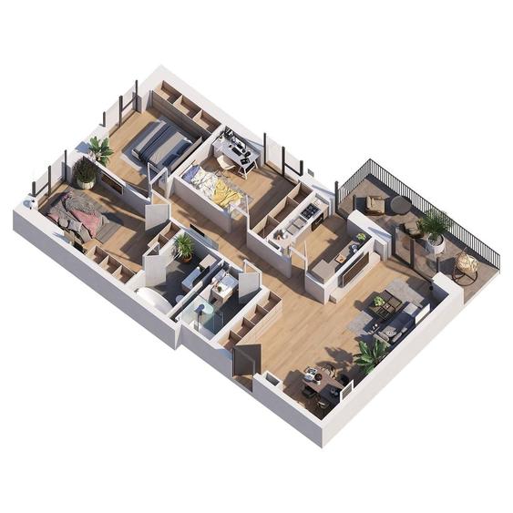 Apartamente cu 4 camere, 3 minute de metrou - 3